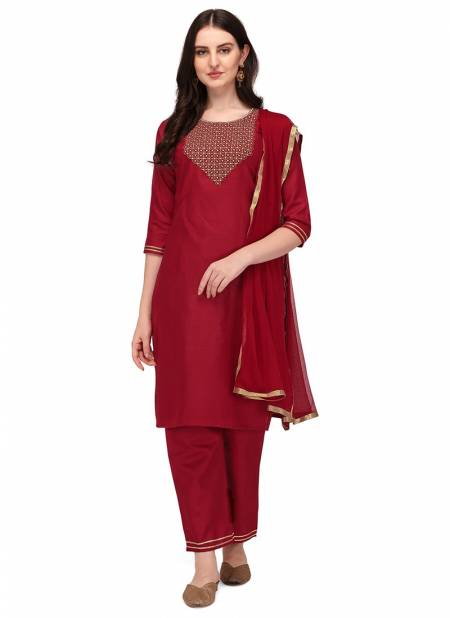 LV New Designer Cotton Daily Wear Women Salwar Suit Collection LV113-MAROON